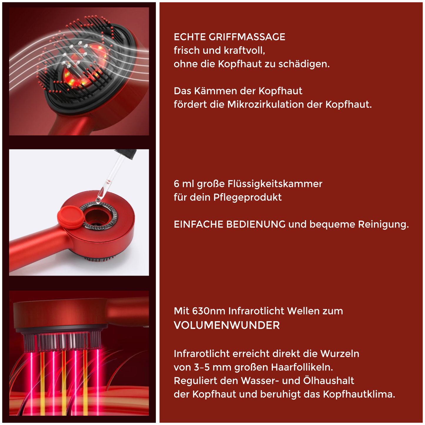 Haarbürste mit Massagefunktion