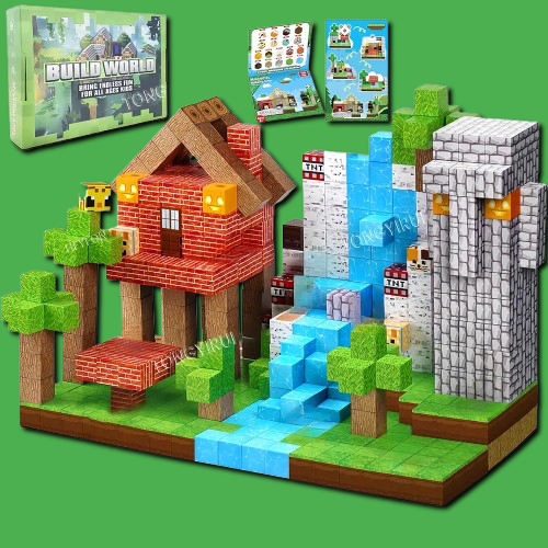 Magnetische Bausteine Mine World Magnetwürfel-Set